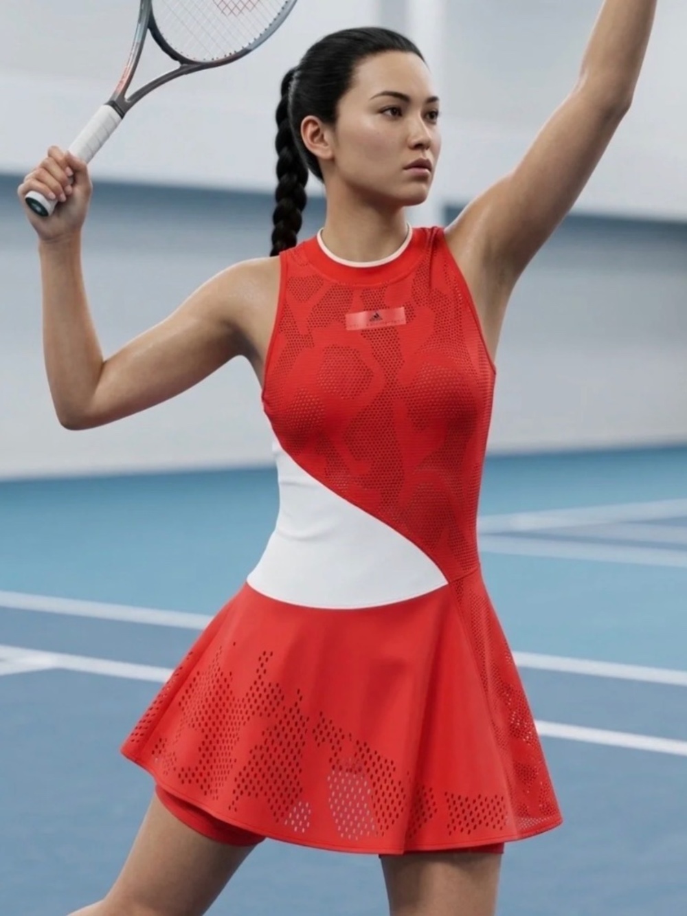 Adidas by Stella McCartney Court Tennis Dress (With Shorts) - Red/White